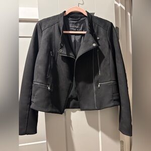 Black Suede Cropped Jacket